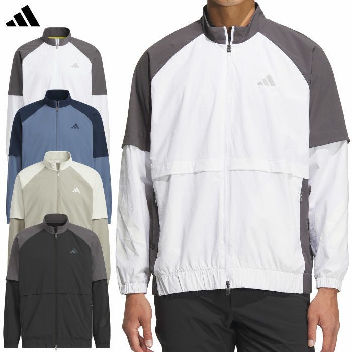 アディダスビヨンドザコース撥水カラーブロックフルジップトラックジャケットJUW92メンズゴルフウェアゴルフ2025秋冬モデルadidas日本正規品