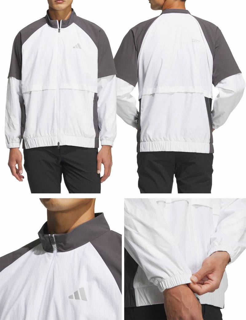 アディダスビヨンドザコース撥水カラーブロックフルジップトラックジャケットJUW92メンズゴルフウェアゴルフ2025秋冬モデルadidas日本正規品