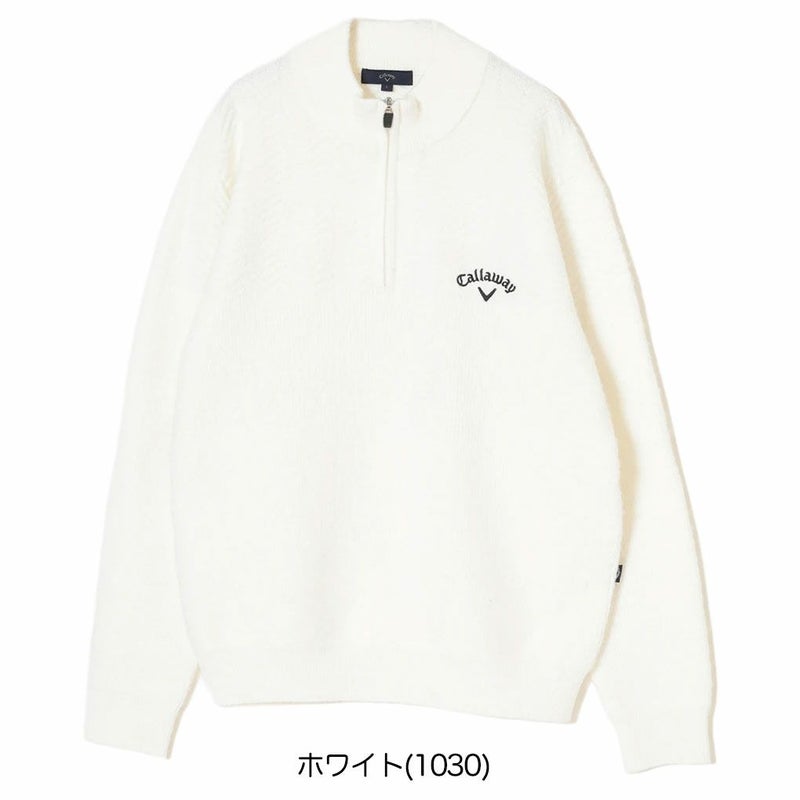 キャロウェイヘリンボーンハーフジップニットC25218105メンズゴルフウェア2025秋冬モデルCallaway日本正規品