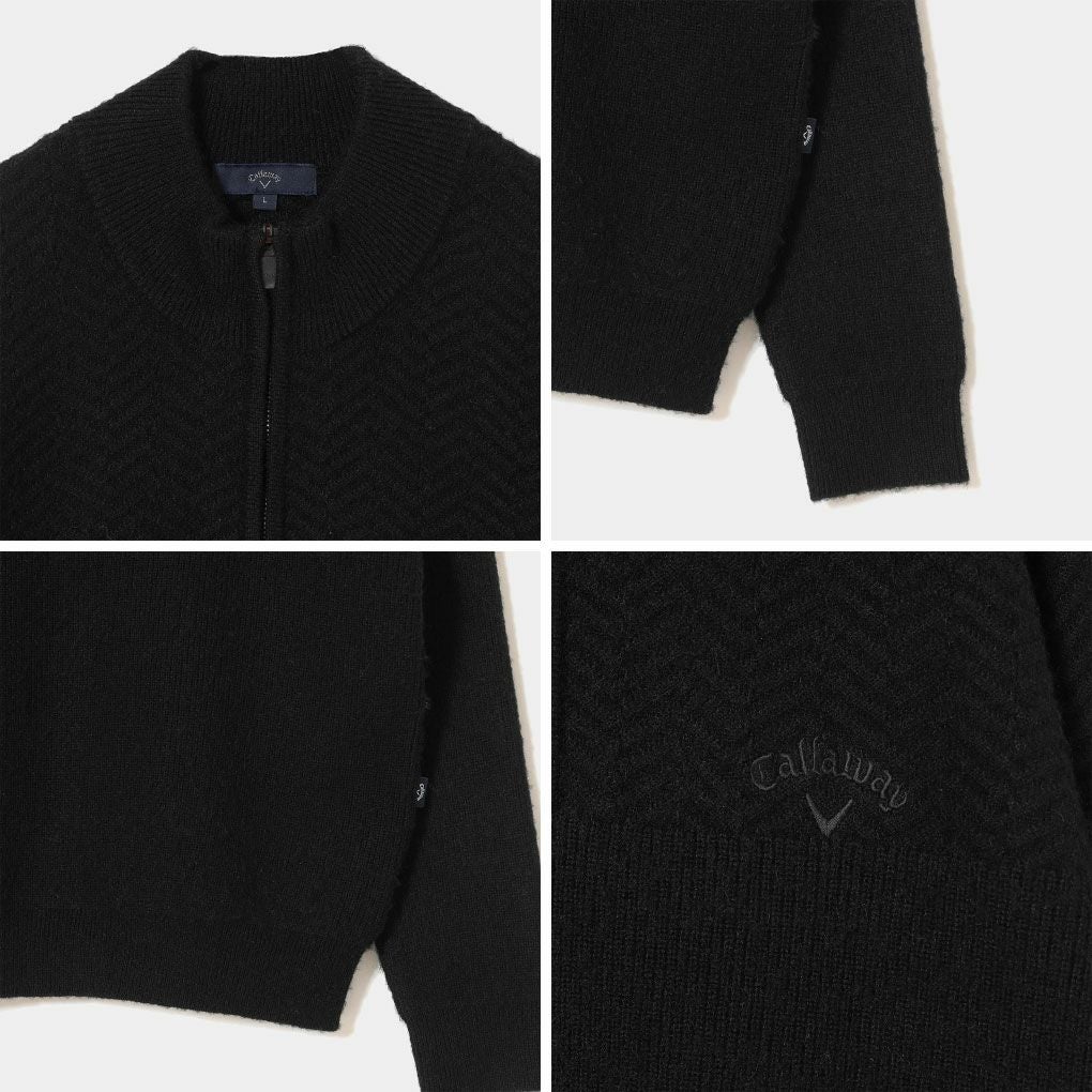 キャロウェイヘリンボーンハーフジップニットC25218105メンズゴルフウェア2025秋冬モデルCallaway日本正規品