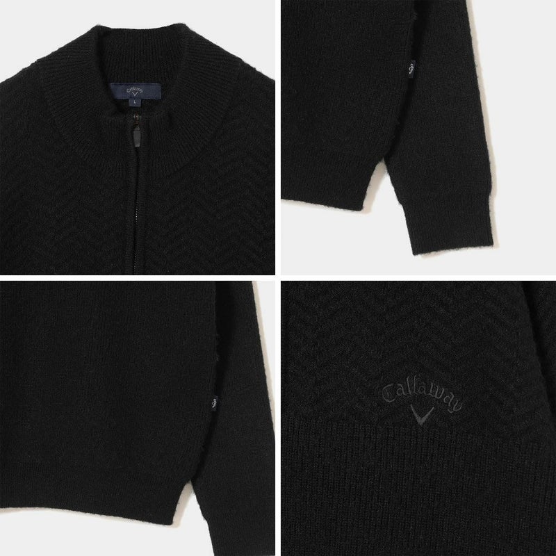 キャロウェイヘリンボーンハーフジップニットC25218105メンズゴルフウェア2025秋冬モデルCallaway日本正規品