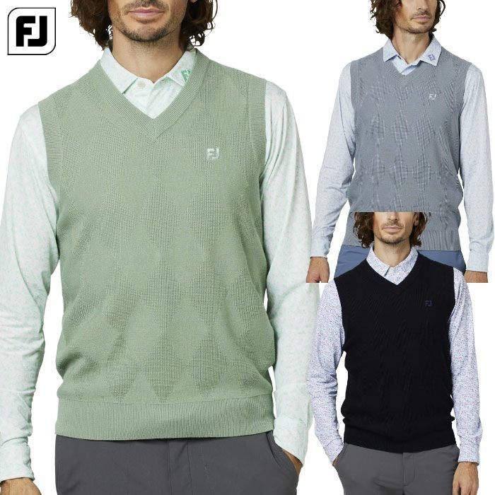 フットジョイアーガイルVネックベストセーターFJ-F25-M07メンズゴルフウェアFOOTJOY2025秋冬モデル日本正規品