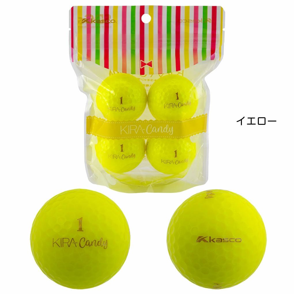 キャスコKIRACandyゴルフボール4球入りレディース専用ボール公認球KASCO2025年モデル日本正規品