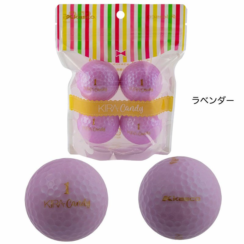 キャスコKIRACandyゴルフボール4球入りレディース専用ボール公認球KASCO2025年モデル日本正規品