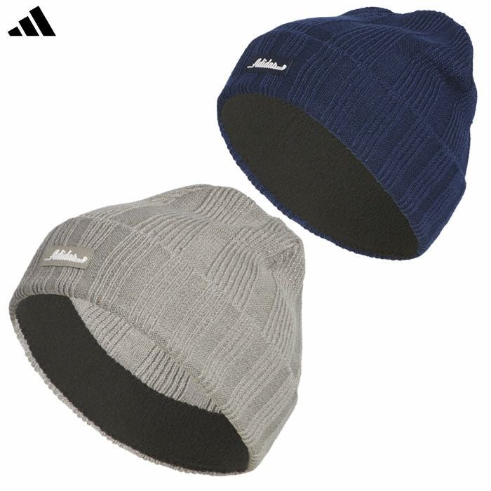 アディダス裏フリース付きロゴビーニーJVU27メンズゴルフキャップ帽子2025秋冬モデルadidas日本正規品