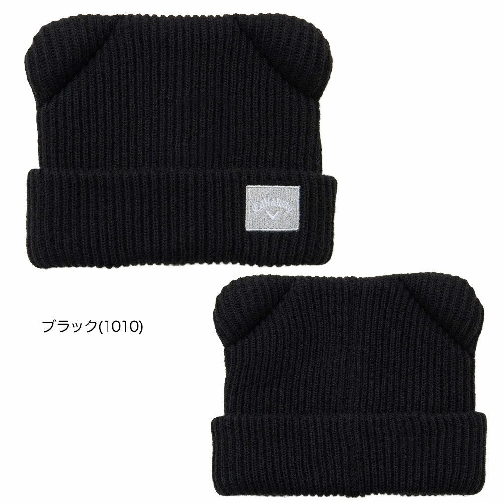 キャロウェイクマ耳付きビーニーC25291217レディースゴルフキャップ帽子2025秋冬モデル日本正規品