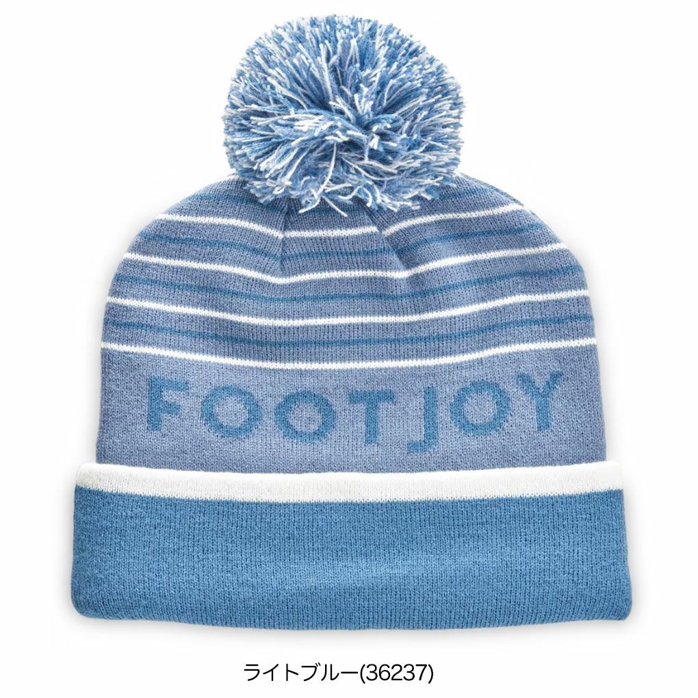 フットジョイ FJ ストライプポンポンビーニー メンズ ニット帽