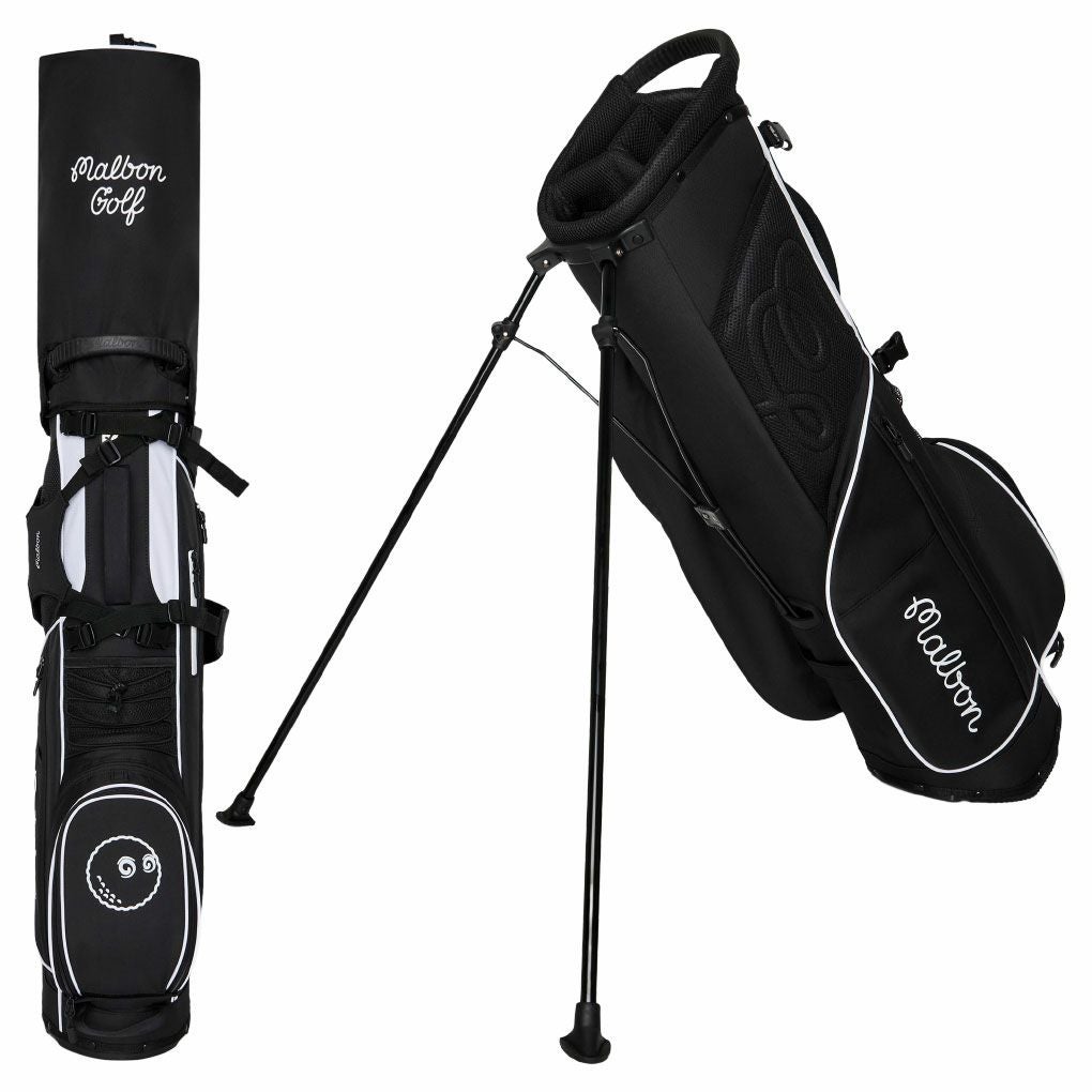 キャディーバッグ　黒　マルボンゴルフ MALBON GOLF スタンド マルボンゴルフ キャディバッグ MALBON WALKING BAG スタンドバッグ M