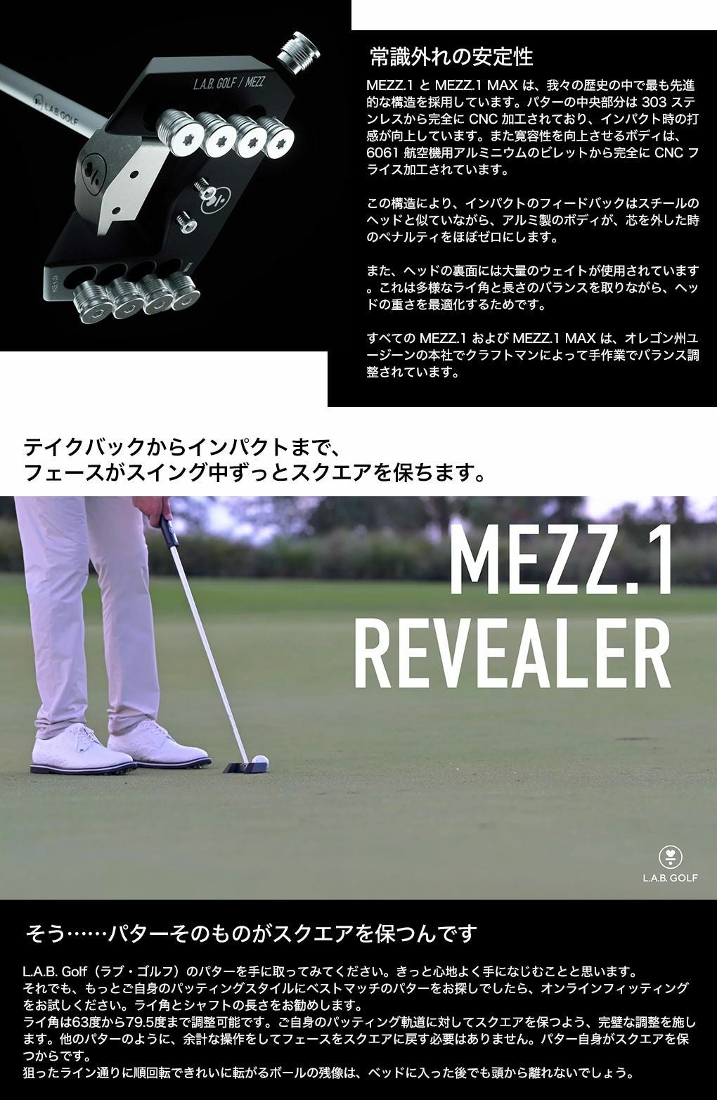 LABGOLFMEZZ1メッツ1パターメンズ右用ライ角バランスパターラブゴルフUSA直輸入品