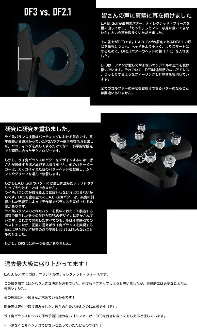 LABGOLFDF3パターメンズ右用ラブゴルフUSA直輸入品