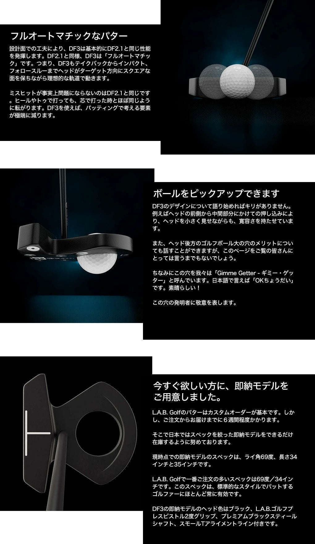 LABGOLFDF3パターメンズ右用ラブゴルフUSA直輸入品