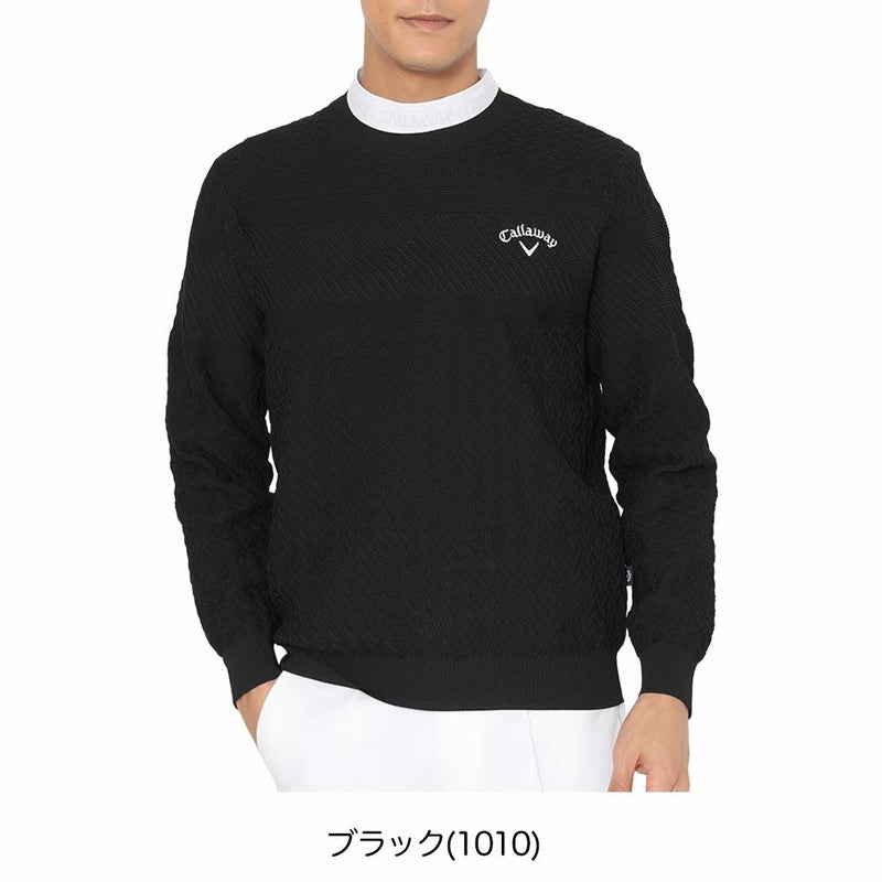 キャロウェイガーター編みクルーネックニットC25218100長袖メンズゴルフウェア2025秋冬モデルCallaway日本正規品