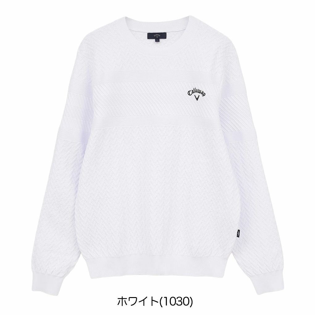 キャロウェイガーター編みクルーネックニットC25218100長袖メンズゴルフウェア2025秋冬モデルCallaway日本正規品