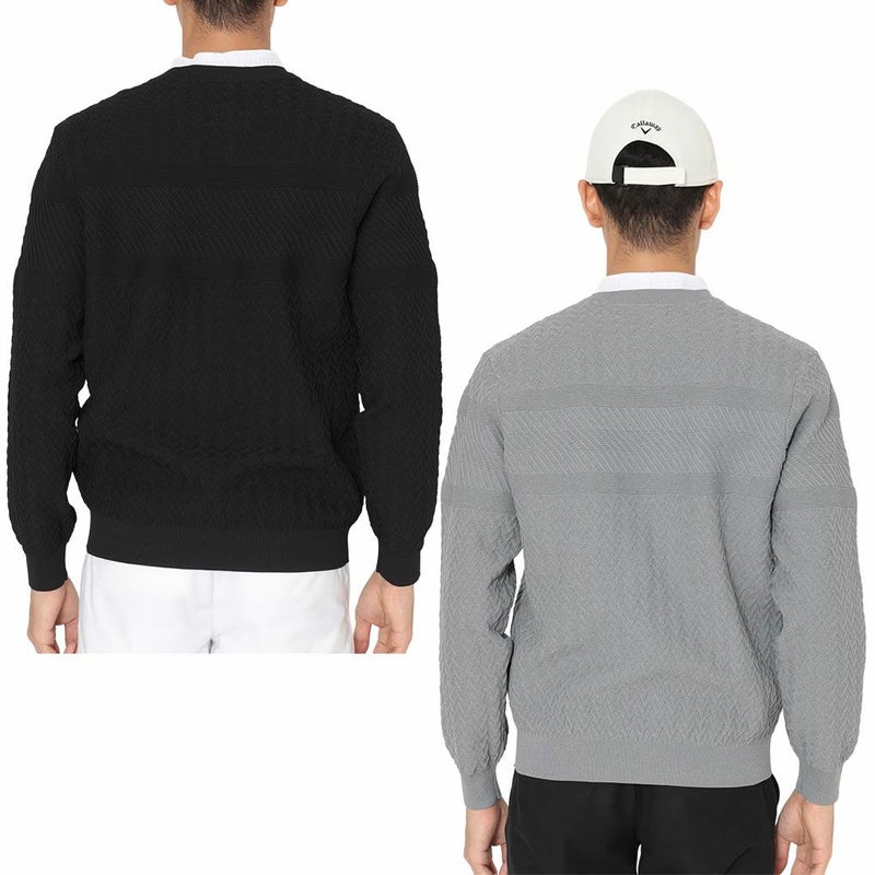 キャロウェイガーター編みクルーネックニットC25218100長袖メンズゴルフウェア2025秋冬モデルCallaway日本正規品