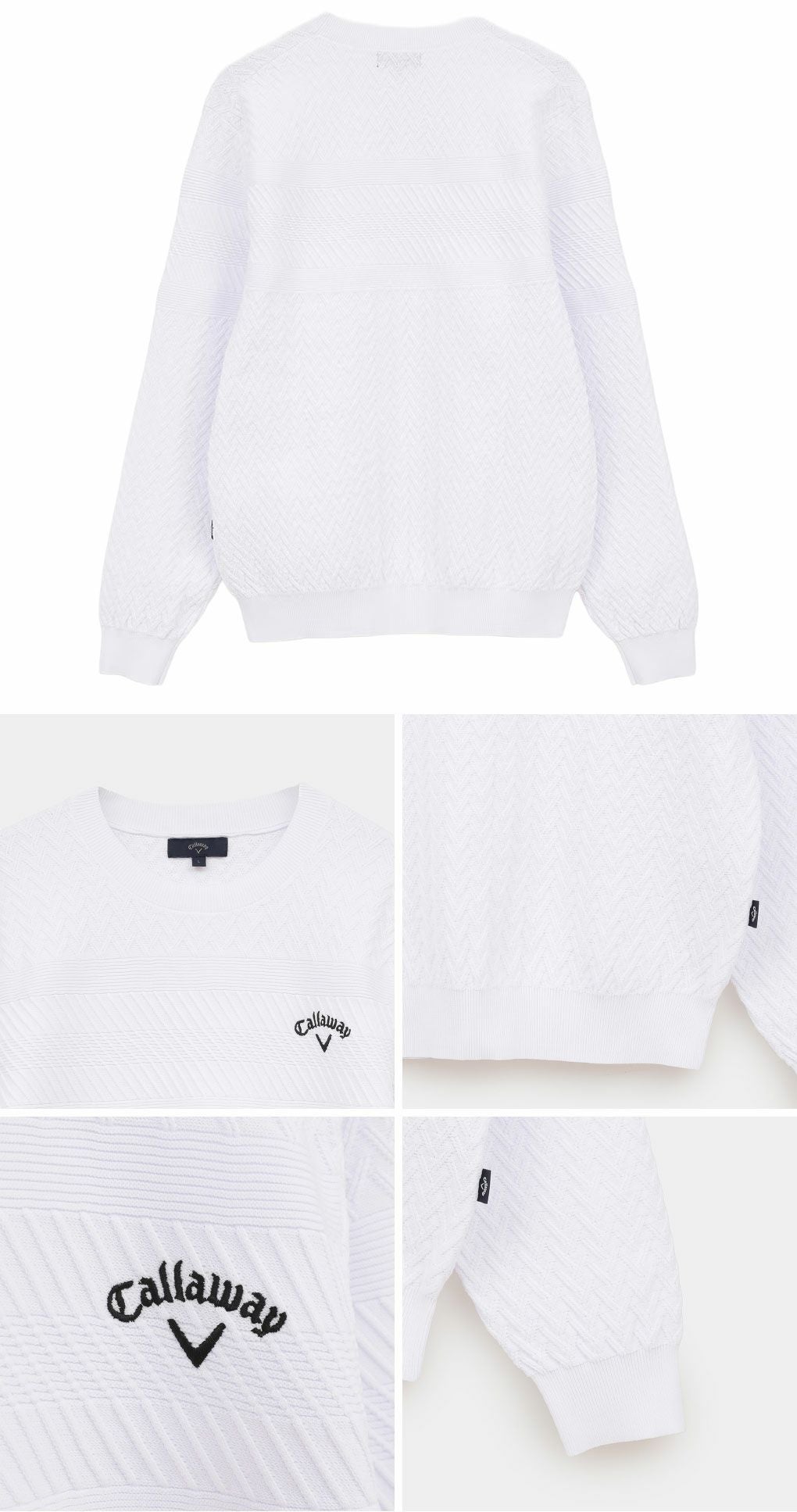 キャロウェイガーター編みクルーネックニットC25218100長袖メンズゴルフウェア2025秋冬モデルCallaway日本正規品