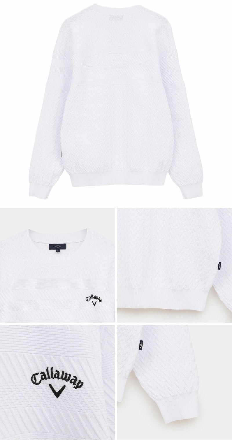 キャロウェイガーター編みクルーネックニットC25218100長袖メンズゴルフウェア2025秋冬モデルCallaway日本正規品