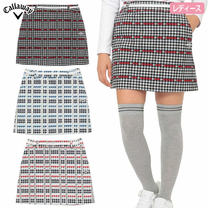 キャロウェイ8WAYストレッチ千鳥プリントスカートC25228211レディースゴルフウェアゴルフ2025秋冬モデル日本正規品