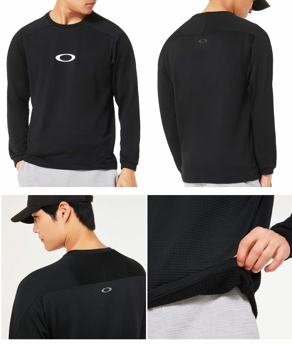 オークリーシャツEnhanceLightGridL/SCrew5.7メンズ長袖FOA408123ゴルフウェア2025秋冬OAKLEY日本正規品