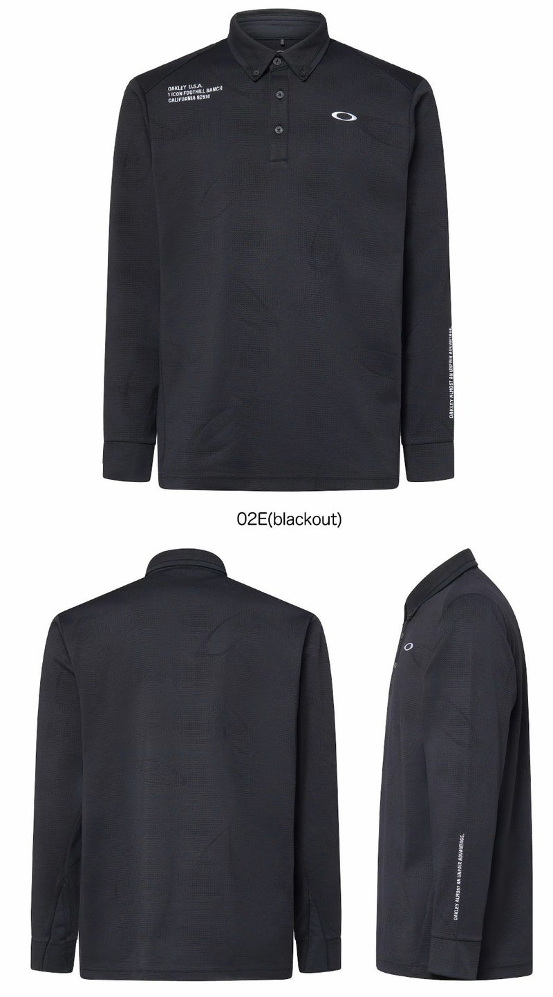 オークリーシャツOmbleJQLSShirtメンズ長袖FOA408242ゴルフウェア2025秋冬OAKLEY日本正規品