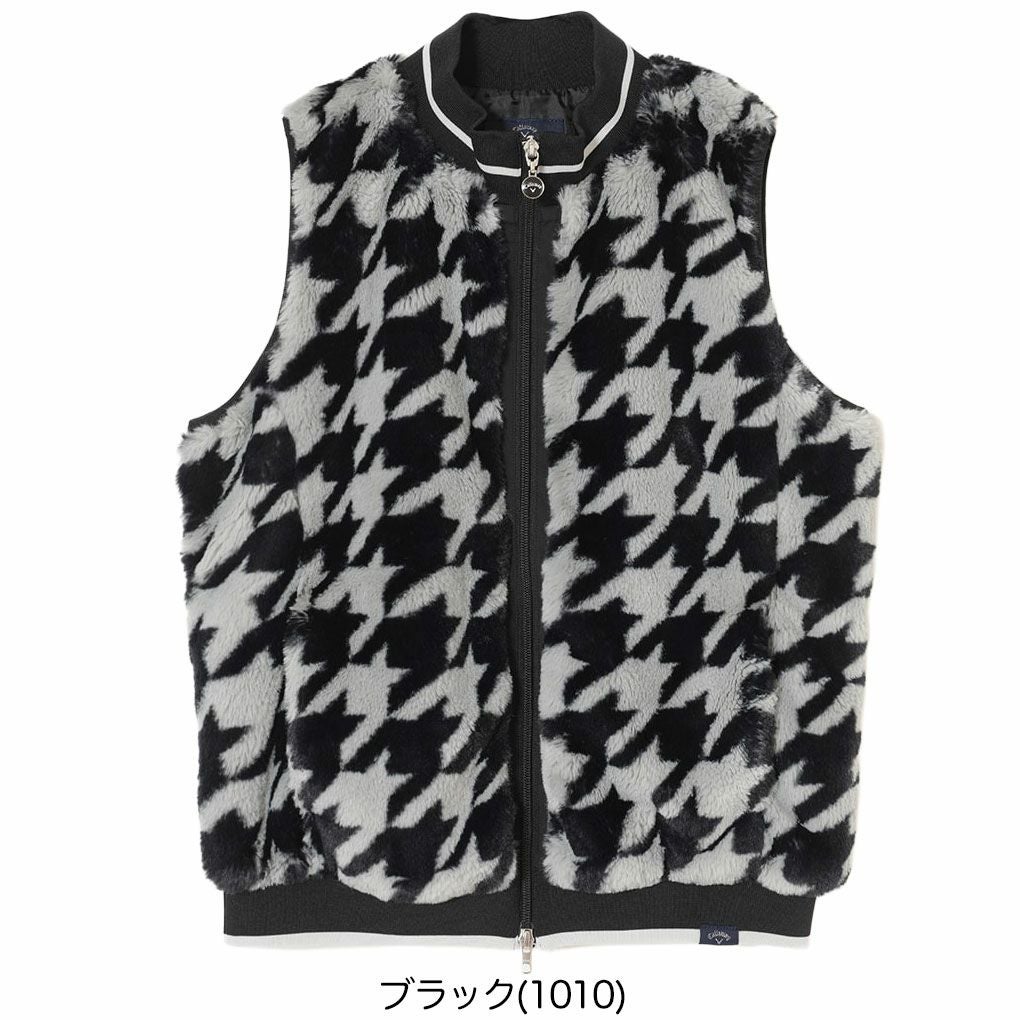 キャロウェイ千鳥プリントファーベストC25216203レディースゴルフウェア2025秋冬モデルCallaway日本正規品