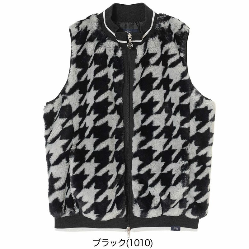 キャロウェイ千鳥プリントファーベストC25216203レディースゴルフウェア2025秋冬モデルCallaway日本正規品