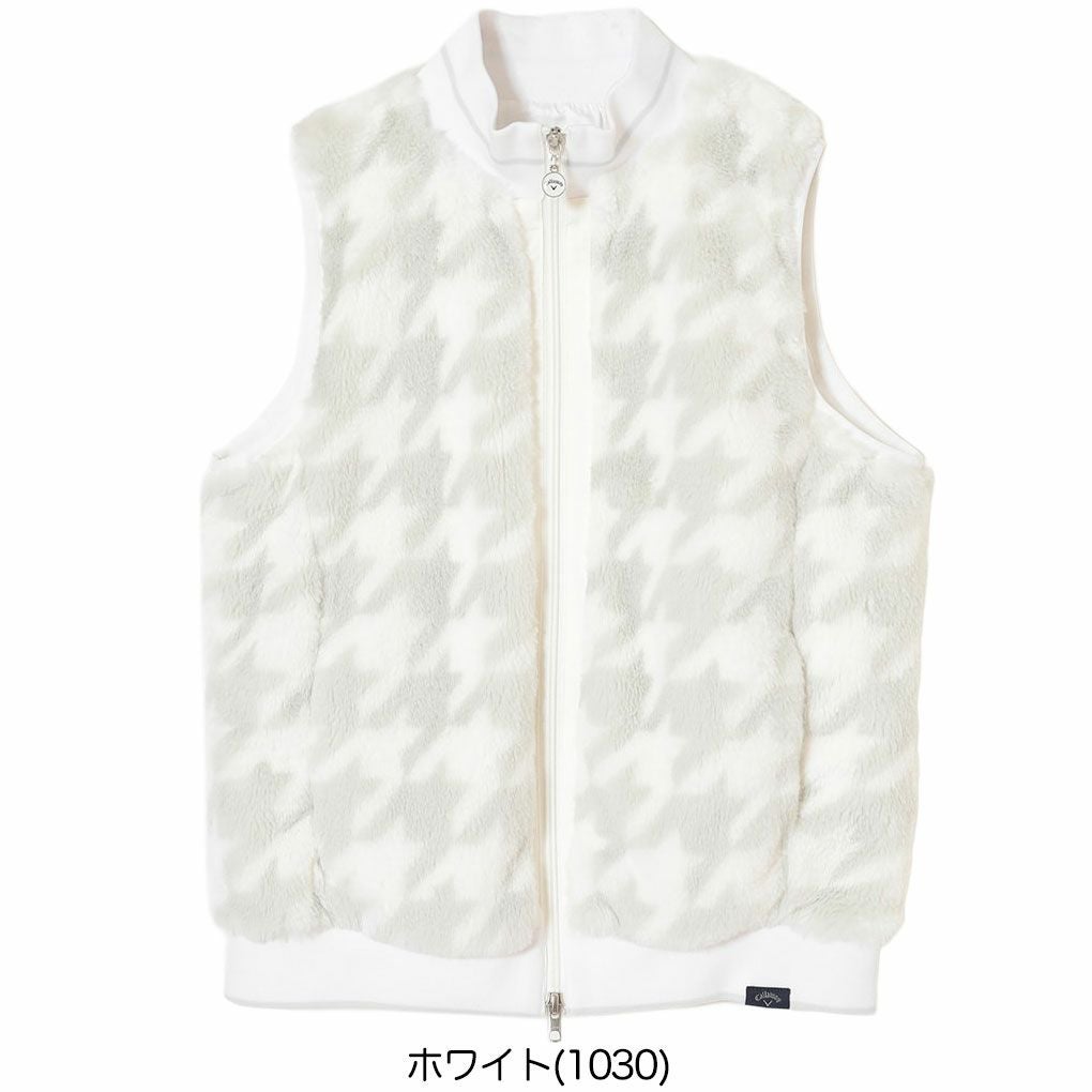 キャロウェイ千鳥プリントファーベストC25216203レディースゴルフウェア2025秋冬モデルCallaway日本正規品