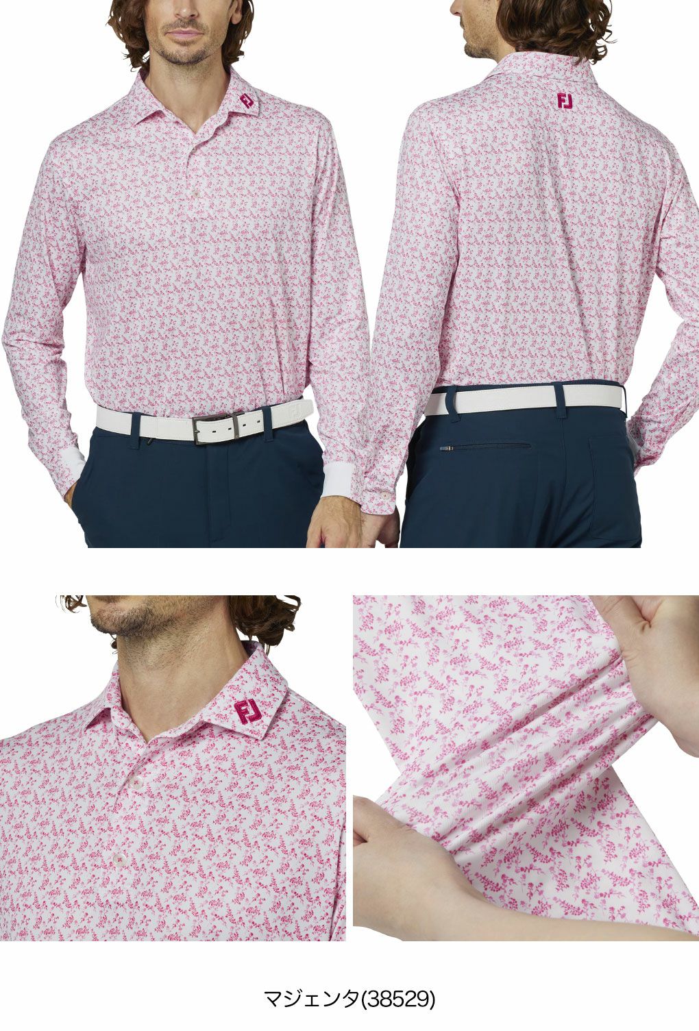フットジョイフラワープリント長袖シャツFJ-F25-S10メンズゴルフウェアFOOTJOY2025秋冬モデル日本正規品