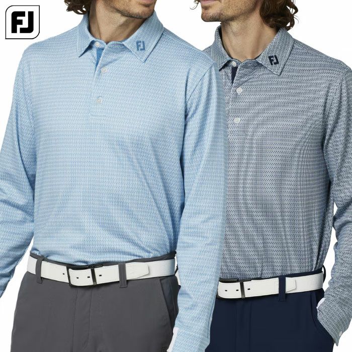 フットジョイティープリント裏起毛長袖シャツFJ-F25-S15メンズゴルフウェアFOOTJOY2025秋冬モデル日本正規品
