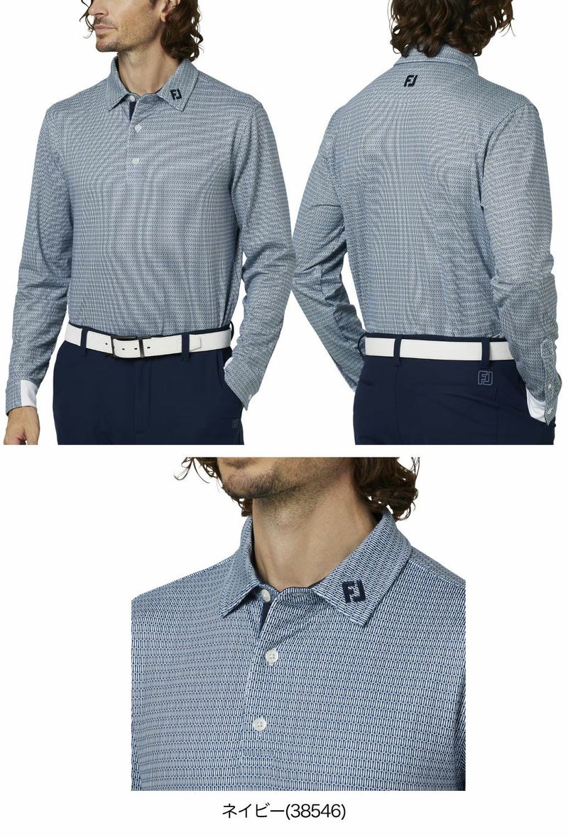 フットジョイティープリント裏起毛長袖シャツFJ-F25-S15メンズゴルフウェアFOOTJOY2025秋冬モデル日本正規品