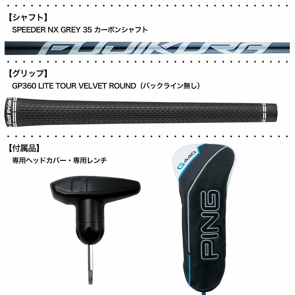 ピン PING G440K ドライバー メンズ 右用 FUJIKURA SPEEDER NX GREY 35