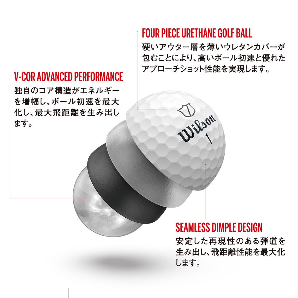 ウイルソンスタッフStaffModel4ピースゴルフボール1ダース(12個入り)2026年モデルWilson日本正規品