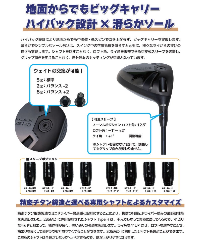 LynxリンクスPARALLAX285MDミニドライバーゴルフクラブ日本正規品