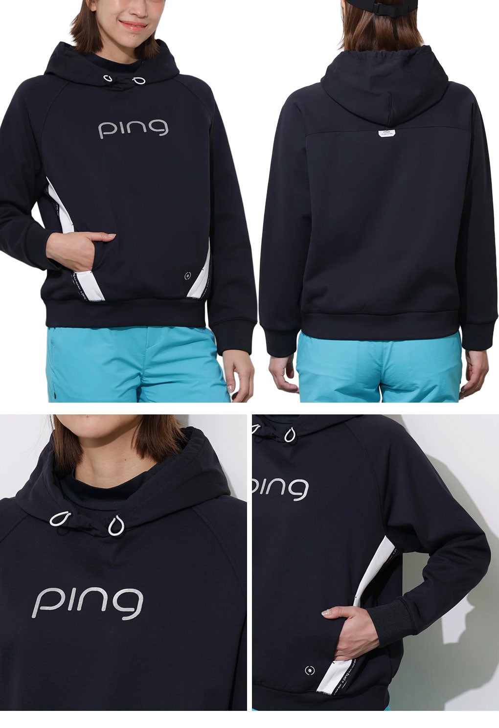 ピン PING 全方向ストレッチ接結裏メッシュ切替ロゴテープスウェット