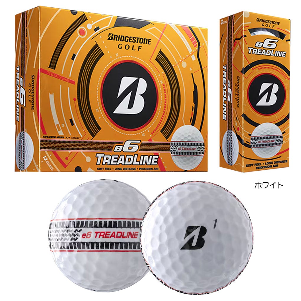 BSブリヂストンゴルフe6Treadlineゴルフボール1ダース（12球入）BRIDGESTONEGOLFUSA直輸入品
