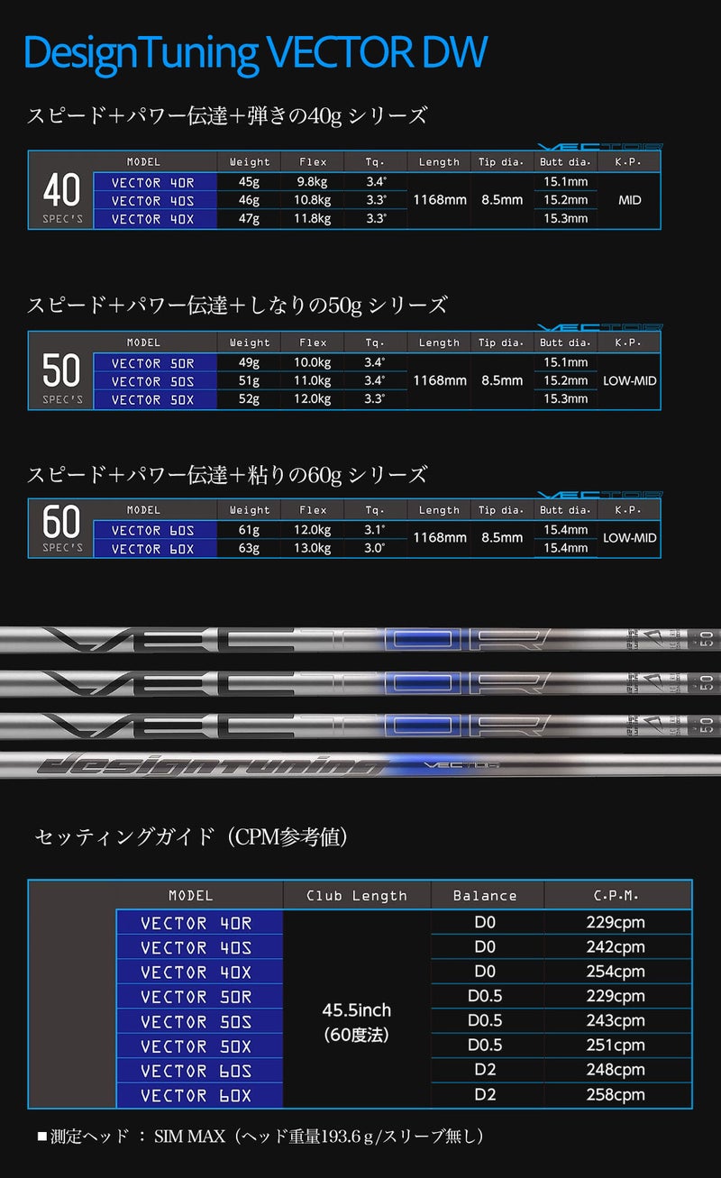 デザインチューニング_VECTOR_カーボンシャフト単品