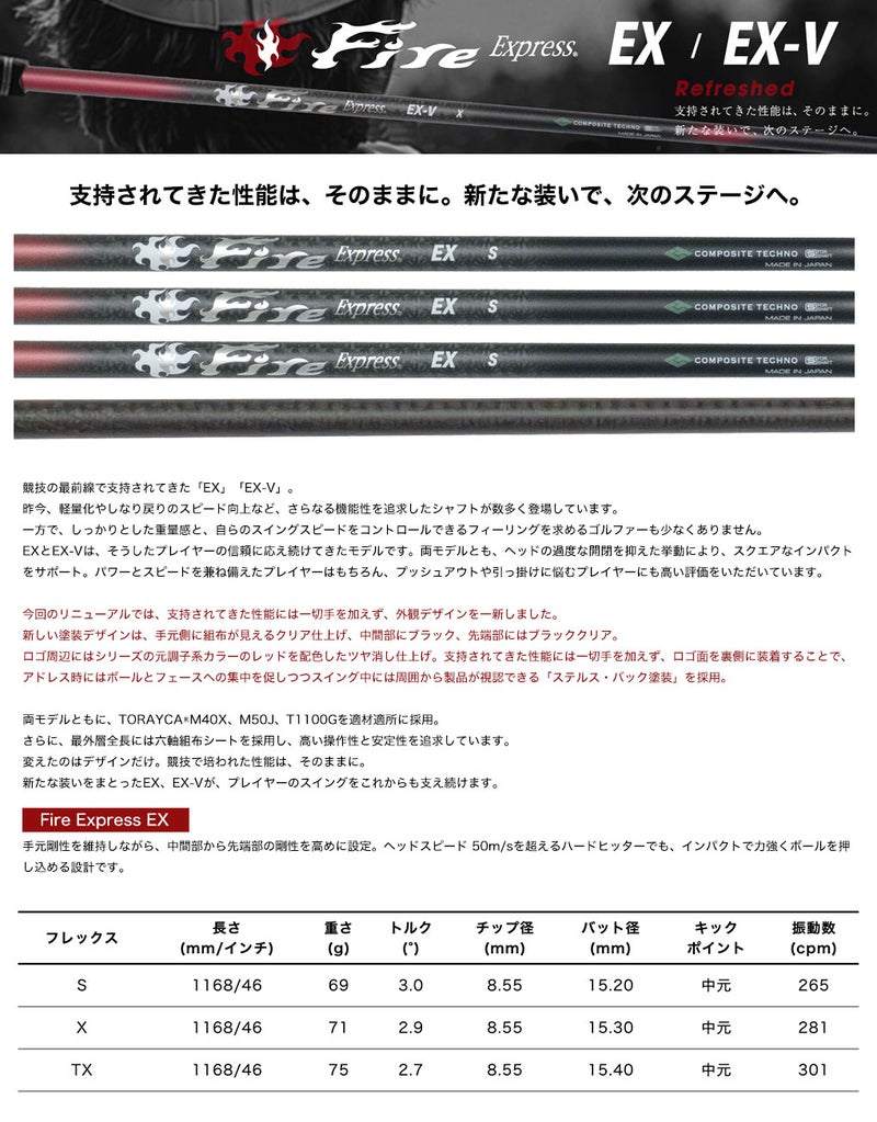 FireExpressEXスリーブ付きシャフト