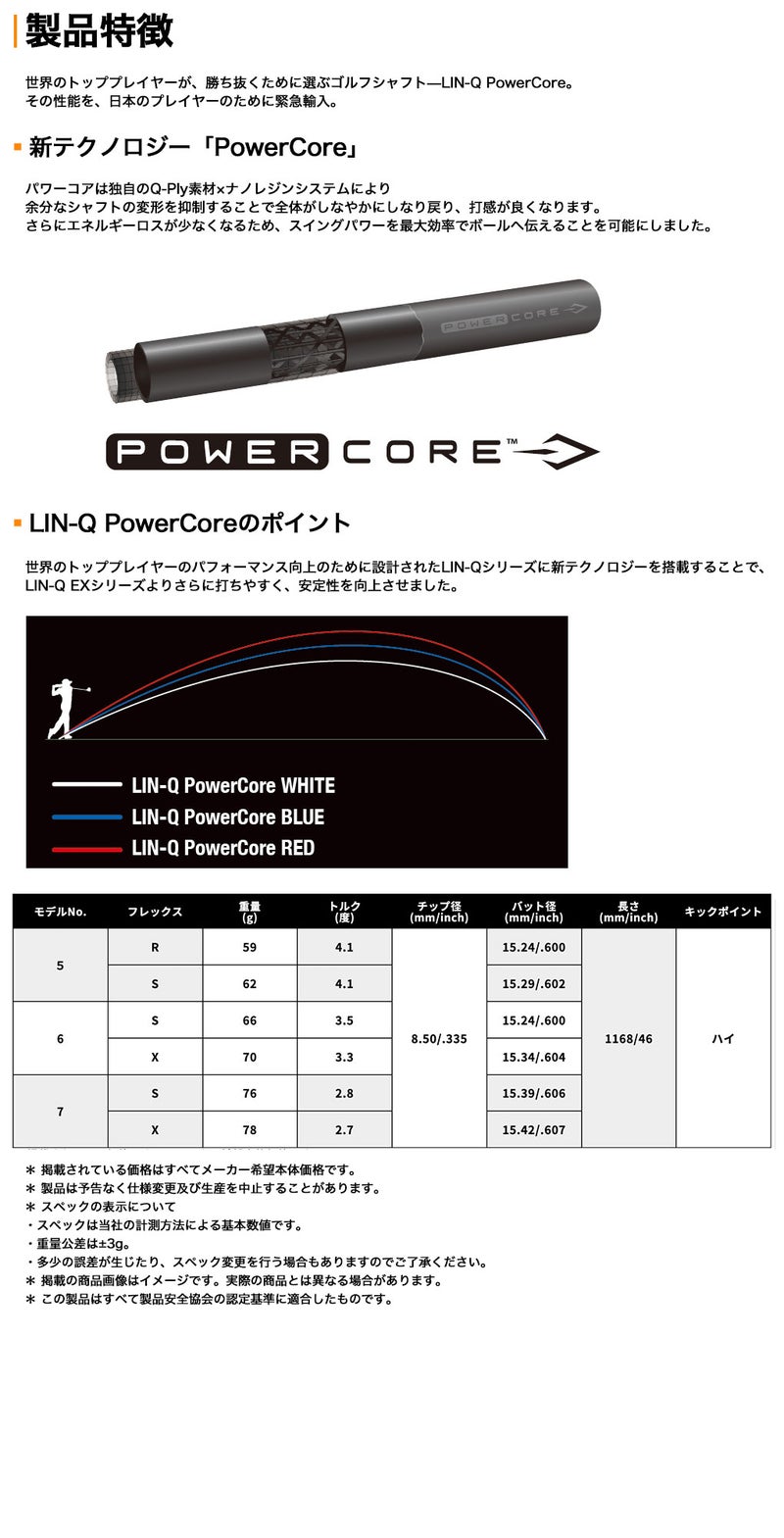 マミヤLIN-QPowerCoreWHITE_スリーブ付きシャフト