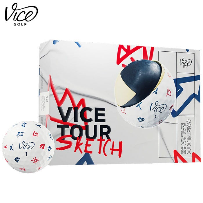 ヴァイスゴルフViceTOUR1ダース全12球USA直輸入品並行輸入品USモデルゴルフゴルフボール