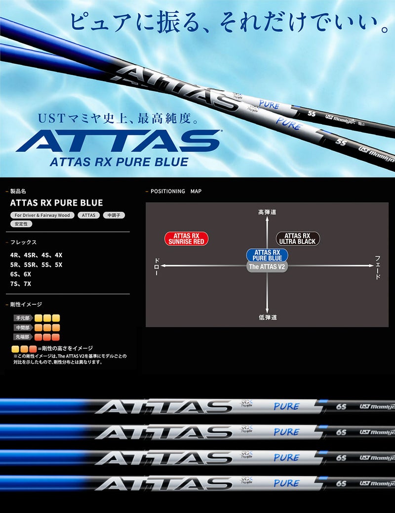 マミヤATTASRXPUREBLUE_スリーブ付きシャフト