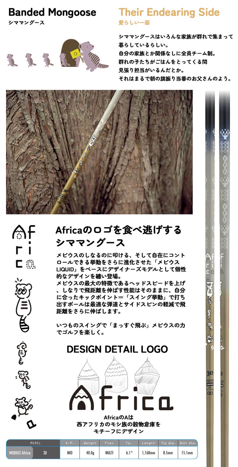 デザインチューニングメビウスAfricaスリーブ付きシャフト